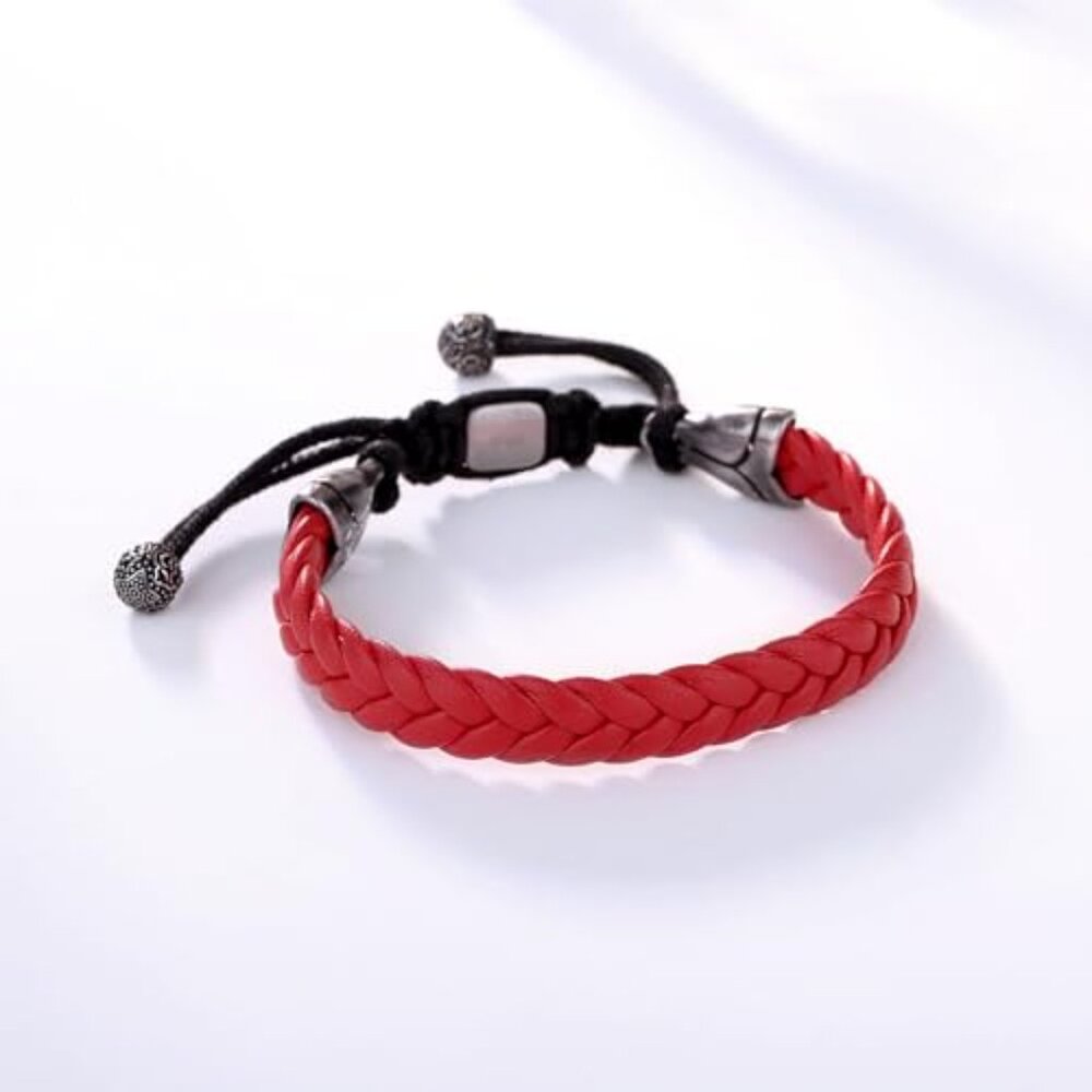 Adjustable Braided Leather Bracelet Minimal Classic Mens Jewelry Wristband - Picture 6 of 7